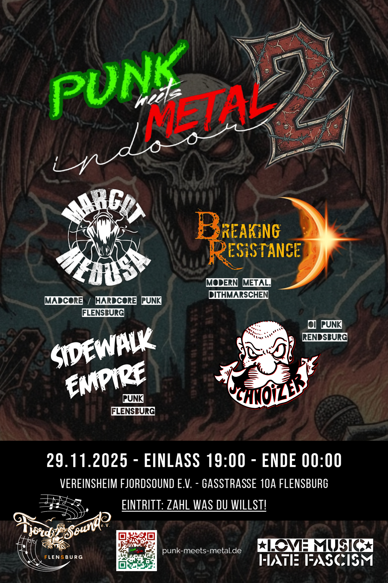 Flyer für das Punk meets Metal 2 Indoor